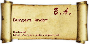 Burgert Andor névjegykártya